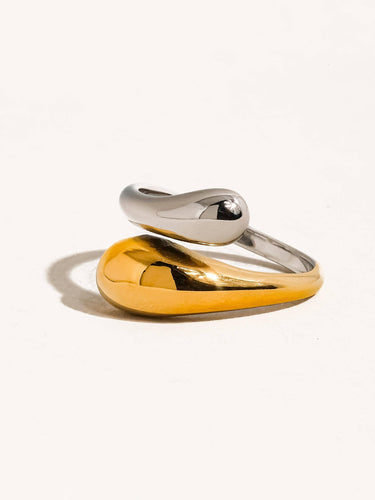 Gabrielle 18K Gold Non-Tarnish Open Twist Ring
