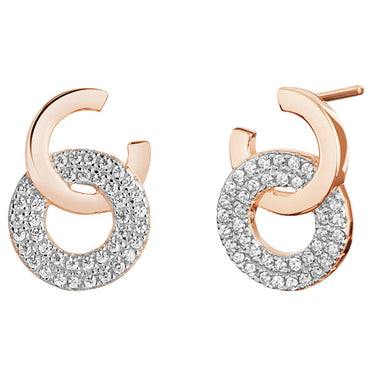 Sterling Silver Eclat Rose-Tone Earrings Hypoallergenic