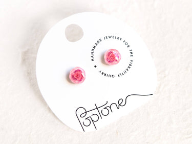 Tiny Rose Flower Stud Earrings