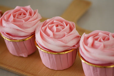 Rose Cupcake Soap decorative pink cupcake soaps arranged together