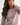 Pearl Button Ribbed Knit Cardigan in mauve with a close-up view of the ribbed texture
