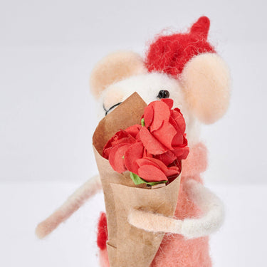 Red Roses Mouse Critter - Decor Animal
