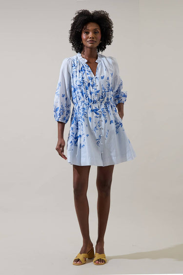 Model wearing Fernie Field Sarie Mini Dress in a full-length front view