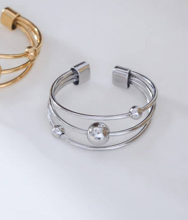 Round Triple Line Silver Ring