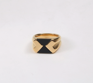 Elodie - Geometric Checkboard Block Ring