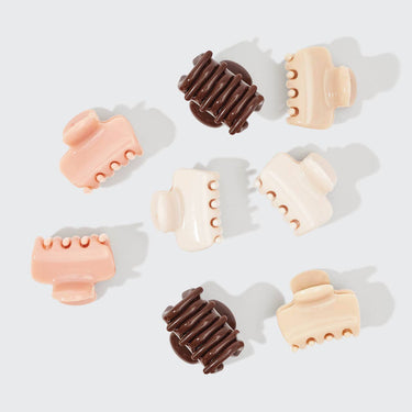 Recycled Plastic Mini Cloud Claw Clips 8pc Set - Rosewood - Claw Clip