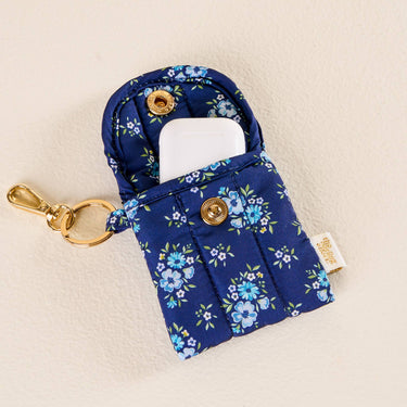 Puffy Earbud Case Keychain-Endless Daydream Navy