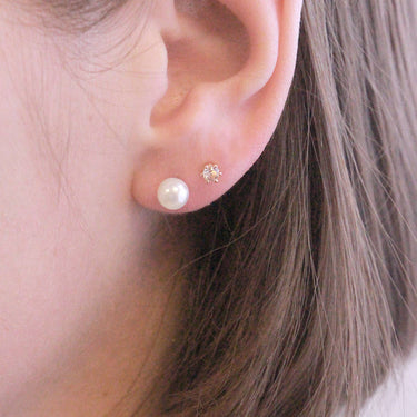 Full Moon Pearl Earrings - Gold and Crystal