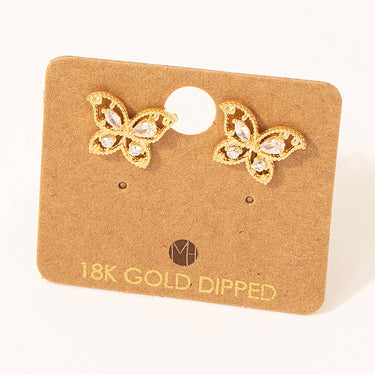 Crystal Butterfly Stud Earrings