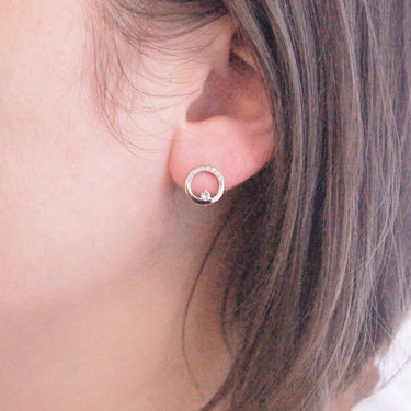 Clarine earrings - silver and crystal
