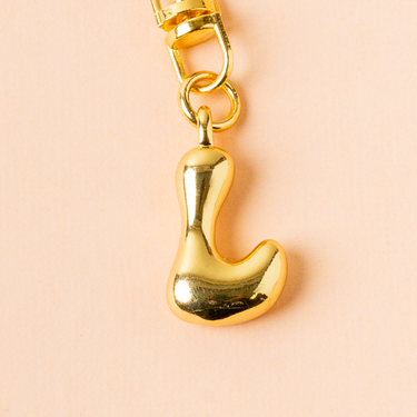 Personalized bubble letter keychain L