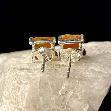 Orange Kyanite Stud Sterling Silver