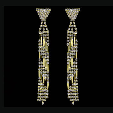 Geometric Pattern Rhinestone Dangles