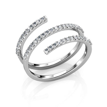 Spiral Ring - Silver and Crystal