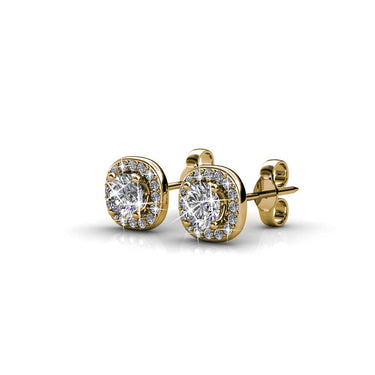 Cushy Gold and Crystal Earrings