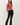 Pointelle 3/4 Sleeve Cardigan in red side view