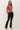 Pointelle 3/4 Sleeve Cardigan in red side view