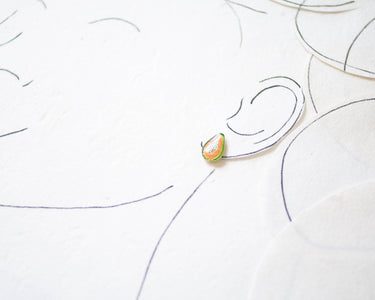 Papaya Tropical Fruit Stud Earrings