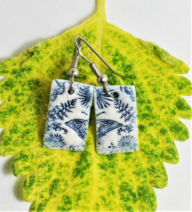 Handmade earrings, Half Butterfly garden, not on Amazon