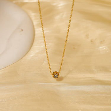 Golden Chain Necklace With Rhinestone