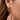 18K Gold Plated Waterproof Stainless Steel Hoop Earrings 7101 side view on a model