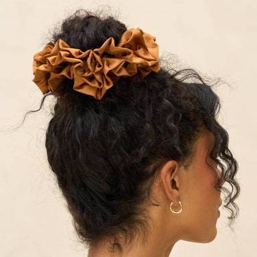 Camel Ruffle Scrunchie side hairstyle view