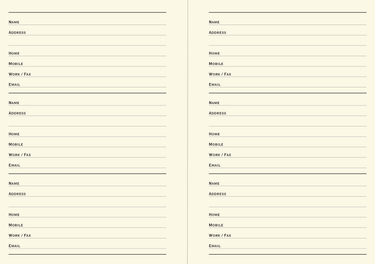 Marble Large Address Book lined address pages