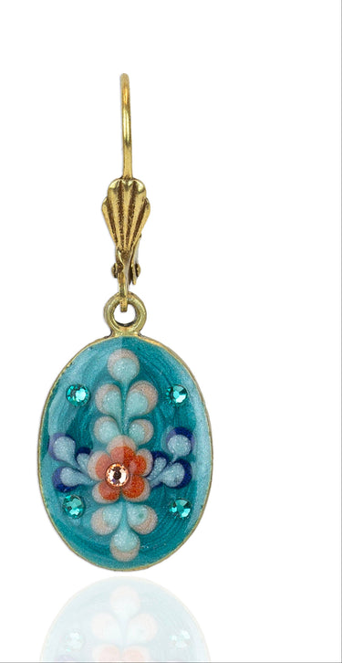 Jill's Garden Blue Zircon Crystal Flower Earrings