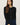 Front view of model wearing purple [NEW COLOR] Ribbed Crewneck Cardigan in black