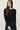 Front view of model wearing purple [NEW COLOR] Ribbed Crewneck Cardigan in black