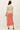 Pointelle 3/4 Sleeve Cardigan in coral back view