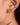 18K gold non tarnish CZ double hoop earrings close-up