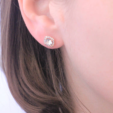 Cushy earrings - Rose Gold and Crystal