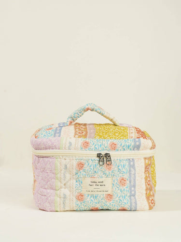 Butterfly Floral Print Puffer Cosmetic Bag