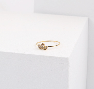 Lola - Dainty Crystal Gold Band