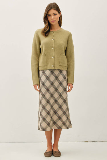 WOOL BLENDED CLASSIC GOLD BUTTON CARDIGAN - Cardigan