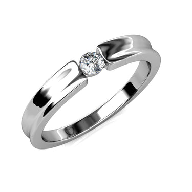 Simplicity Ring - Silver and Crystal