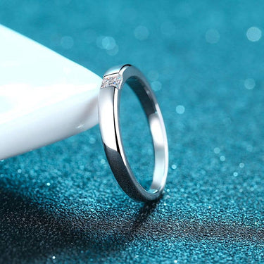 Square Moissanite Wedding Band Ring in 925 Sterling Silver