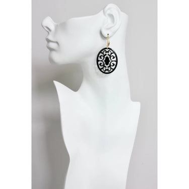 Black oval earrings