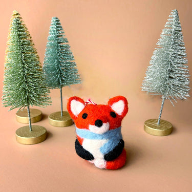 Fox Tufted Wool Christmas Ornament