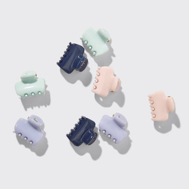 Recycled Plastic Mini Cloud Clips 8pc Set- Garden Bouquet - Claw Clip