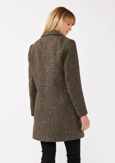 Chevron Coat with Side Pockets - Coat