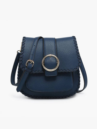 M2618 Sandra Buckle Flapover Crossbody - Navy - Cross body
