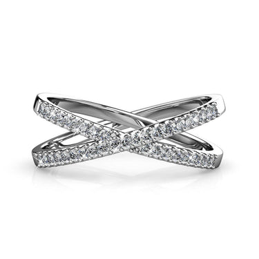 X ring - silver and crystal