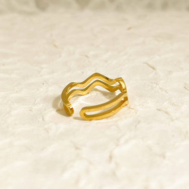 Zig Zag Double Line Ring