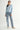 Pearl Button Ribbed Knit Cardigan full-length outfit view on a model