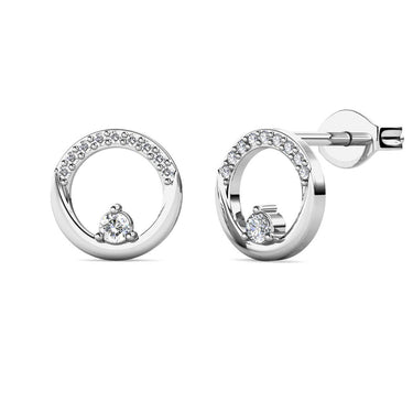 Clarine earrings - silver and crystal