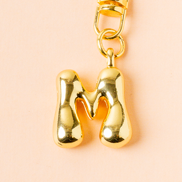 Bubble letter M bag charm
