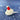 Mouse with Santa Hat Tufted Wool Christmas Ornament on snowy blue background