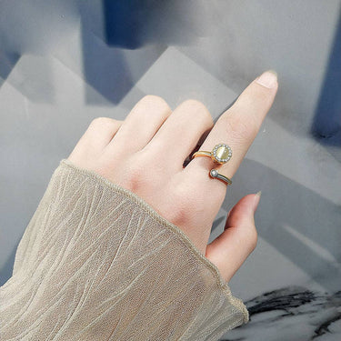 Opal Anxiety Fidget Spinner Stacking Ring in Solid Copper